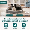 FurHaven Replacement Dog Bed Cover for Sherpa & Suede Snuggery, Fits Cool Gel-Top Foam Beds & Solid Orthopedic Foam Beds, Machine Washable, Jumbo XL (44 inch), Gray(Faux Lambswool & Suede Gray)