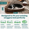 FurHaven Replacement Dog Bed Cover for Sherpa & Suede Snuggery, Fits Cool Gel-Top Foam Beds & Solid Orthopedic Foam Beds, Machine Washable, Jumbo XL (44 inch), Gray(Faux Lambswool & Suede Espresso)