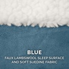 FurHaven Replacement Dog Bed Cover for Sherpa & Suede Snuggery, Fits Cool Gel-Top Foam Beds & Solid Orthopedic Foam Beds, Machine Washable, Jumbo XL (44 inch), Gray(Faux Lambswool & Suede Blue)