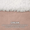 FurHaven Replacement Dog Bed Cover for Sherpa & Suede Snuggery, Fits Cool Gel-Top Foam Beds & Solid Orthopedic Foam Beds, Machine Washable, Jumbo XL (44 inch), Gray(Faux Lambswool & Suede Cream)
