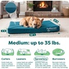 FurHaven Water-Resistant Orthopedic Dog Bed for Large Dogs, Oxford Polycanvas Mattress with Orthopedic Solid Slab Foam for Joint Support, Removable Washable Cover, Jumbo XL, Stone Gray(Deep Lagoon)