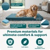 FurHaven Water-Resistant Orthopedic Dog Bed for Large Dogs, Oxford Polycanvas Mattress with Orthopedic Solid Slab Foam for Joint Support, Removable Washable Cover, Jumbo XL, Stone Gray(Deep Lagoon)