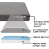 FurHaven Water-Resistant Orthopedic Dog Bed for Large Dogs, Oxford Polycanvas Mattress with Orthopedic Solid Slab Foam for Joint Support, Removable Washable Cover, Jumbo XL, Stone Gray(Stone Gray)