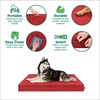 FurHaven Water-Resistant Orthopedic Dog Bed for Large Dogs, Oxford Polycanvas Mattress with Orthopedic Solid Slab Foam for Joint Support, Removable Washable Cover, Jumbo XL, Stone Gray(Red)