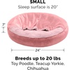 Furhaven 24″ Round Calming Donut Dog Bed for Indoor Cats & Small Dogs, Washable, For Dogs Up to 20 lbs – Plush Velvet Waves Hooded Donut Bed – Rose Pink, Small(Rose Pink)