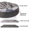 Furhaven 24″ Round Calming Donut Dog Bed for Indoor Cats & Small Dogs, Washable, For Dogs Up to 20 lbs – Plush Velvet Waves Hooded Donut Bed – Rose Pink, Small(Dark Gray)