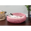 Furhaven 24″ Round Calming Donut Dog Bed for Indoor Cats & Small Dogs, Washable, For Dogs Up to 20 lbs – Plush Velvet Waves Hooded Donut Bed – Rose Pink, Small(Rose Pink)
