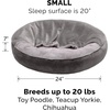 Furhaven 24″ Round Calming Donut Dog Bed for Indoor Cats & Small Dogs, Washable, For Dogs Up to 20 lbs – Plush Velvet Waves Hooded Donut Bed – Rose Pink, Small(Dark Gray)