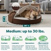 Furhaven 26″ Round Orthopedic Dog Bed for Medium/Small Dogs w/ Removable Washable Cover, For Dogs Up to 30 lbs – Sherpa & Suede Snuggery – Gray, 26-inch(Espresso)