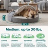 Furhaven 26″ Round Orthopedic Dog Bed for Medium/Small Dogs w/ Removable Washable Cover, For Dogs Up to 30 lbs – Sherpa & Suede Snuggery – Gray, 26-inch(Gray)