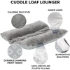 Furhaven Cat Bed for Indoor Cats, Washable w/ Removable Bolsters, For Pets Up to 18 lbs – Plush & Diamond Print Cuddle Loaf Mat – Gray, Large