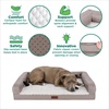 Furhaven Cooling Dog Sofa Bed – Memory Foam Couch with Bolsters, Textured Plush & Water-Resistant Cover, Washable Cover – Greige, Jumbo(Greige)