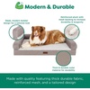 Furhaven Cooling Dog Sofa Bed – Memory Foam Couch with Bolsters, Textured Plush & Water-Resistant Cover, Washable Cover – Greige, Jumbo(Greige)