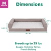 Furhaven Cooling Dog Sofa Bed – Memory Foam Couch with Bolsters, Textured Plush & Water-Resistant Cover, Washable Cover – Greige, Jumbo(Greige)