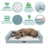 Furhaven Cooling Dog Sofa Bed – Memory Foam Couch with Bolsters, Textured Plush & Water-Resistant Cover, Washable Cover – Greige, Jumbo(Riverway)