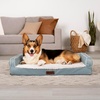 Furhaven Cooling Dog Sofa Bed – Memory Foam Couch with Bolsters, Textured Plush & Water-Resistant Cover, Washable Cover – Greige, Jumbo(Riverway)