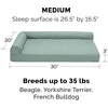 Furhaven Cooling Gel Dog Bed for Large Dogs w/ Removable Bolsters & Washable Cover, For Dogs Up to 125 lbs – Two-Tone Plush Faux Fur & Suede L Shaped Chaise – Espresso, Jumbo Plus/XXL((Quilted Paw) Iceberg Green)