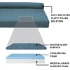 Furhaven Cooling Gel Dog Bed for Large Dogs w/ Removable Bolsters & Washable Cover, For Dogs Up to 125 lbs – Two-Tone Plush Faux Fur & Suede L Shaped Chaise – Espresso, Jumbo Plus/XXL((Quilted Paw) Bluestone)