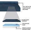 Furhaven Cooling Gel Dog Bed for Large Dogs w/ Removable Bolsters & Washable Cover, For Dogs Up to 125 lbs – Two-Tone Plush Faux Fur & Suede L Shaped Chaise – Espresso, Jumbo Plus/XXL((Plush & Almond Print) Blue Almonds)