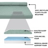 Furhaven Cooling Gel Dog Bed for Large Dogs w/ Removable Bolsters & Washable Cover, For Dogs Up to 125 lbs – Two-Tone Plush Faux Fur & Suede L Shaped Chaise – Espresso, Jumbo Plus/XXL((Quilted Paw) Iceberg Green)