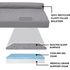 Furhaven Cooling Gel Dog Bed for Large Dogs w/ Removable Bolsters & Washable Cover, For Dogs Up to 125 lbs – Two-Tone Plush Faux Fur & Suede L Shaped Chaise – Espresso, Jumbo Plus/XXL((Quilted Paw) Titanium)