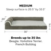 Furhaven Cooling Gel Dog Bed for Large Dogs w/ Removable Bolsters & Washable Cover, For Dogs Up to 125 lbs – Two-Tone Plush Faux Fur & Suede L Shaped Chaise – Espresso, Jumbo Plus/XXL((Two-Tone Faux Fur & Suede) Dark Sage)