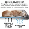 Furhaven Cooling Gel Dog Bed for Large Dogs w/ Removable Bolsters & Washable Cover, For Dogs Up to 95 lbs – Luxe Faux Fur & Performance Linen Sofa – Charcoal, Jumbo/XL(Charcoal)