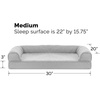 Furhaven Cooling Gel Dog Bed for Large Dogs w/ Removable Bolsters & Washable Cover, For Dogs Up to 95 lbs – Luxe Faux Fur & Performance Linen Sofa – Charcoal, Jumbo/XL(Silver Gray)