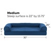 Furhaven Cooling Gel Dog Bed for Large Dogs w/ Removable Bolsters & Washable Cover, For Dogs Up to 95 lbs – Luxe Faux Fur & Performance Linen Sofa – Charcoal, Jumbo/XL(Navy Blue)