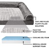Furhaven Cooling Gel Dog Bed for Large Dogs w/ Removable Bolsters & Washable Cover, For Dogs Up to 95 lbs – Luxe Faux Fur & Performance Linen Sofa – Charcoal, Jumbo/XL(Charcoal)