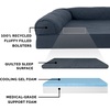 Furhaven Cooling Gel Dog Bed for Large Dogs w/ Removable Bolsters & Washable Cover, For Dogs Up to 95 lbs – Luxe Faux Fur & Performance Linen Sofa – Charcoal, Jumbo/XL(Iron Gray)