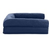 Furhaven Cooling Gel Dog Bed for Large Dogs w/ Removable Bolsters & Washable Cover, For Dogs Up to 95 lbs – Luxe Faux Fur & Performance Linen Sofa – Charcoal, Jumbo/XL(Navy Blue)