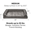 Furhaven Cooling Gel Dog Bed for Large Dogs w/ Removable Bolsters & Washable Cover, For Dogs Up to 95 lbs – Luxe Faux Fur & Performance Linen Sofa – Charcoal, Jumbo/XL(Charcoal)