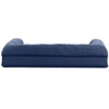 Furhaven Cooling Gel Dog Bed for Large Dogs w/ Removable Bolsters & Washable Cover, For Dogs Up to 95 lbs – Luxe Faux Fur & Performance Linen Sofa – Charcoal, Jumbo/XL(Navy Blue)