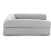 Furhaven Cooling Gel Dog Bed for Large Dogs w/ Removable Bolsters & Washable Cover, For Dogs Up to 95 lbs – Luxe Faux Fur & Performance Linen Sofa – Charcoal, Jumbo/XL(Silver Gray)