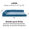 Furhaven Memory Foam Dog Bed for Large Dogs w/ Removable Bolsters & Washable Cover, For Dogs Up to 95 lbs – Two-Tone Plush Faux Fur & Suede L Shaped Chaise – Stone Gray, Jumbo/XL((Plush & Velvet) Sable Brown)
