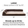 Furhaven Memory Foam Dog Bed for Large Dogs w/ Removable Bolsters & Washable Cover, For Dogs Up to 95 lbs – Two-Tone Plush Faux Fur & Suede L Shaped Chaise – Stone Gray, Jumbo/XL((Plush & Velvet) Platinum Gray)