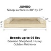 Furhaven Memory Foam Dog Bed for Large Dogs w/ Removable Washable Cover, For Dogs Up to 75 lbs – Ultra Plush Faux Fur & Suede Luxe Lounger Contour Mattress – Gray, Jumbo/XL(Clay (Plush & Suede))