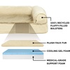 Furhaven Memory Foam Dog Bed for Large Dogs w/ Removable Washable Cover, For Dogs Up to 75 lbs – Ultra Plush Faux Fur & Suede Luxe Lounger Contour Mattress – Gray, Jumbo/XL(Clay (Plush & Suede))