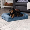 Furhaven Orthopedic Dog Bed for Large Dogs w/ Removable Bolsters & Washable Cover, For Dogs Up to 95 lbs – Quilted Sofa – Navy (Blue), Jumbo/XL(Harbor Blue)