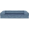 Furhaven Orthopedic Dog Bed for Large Dogs w/ Removable Bolsters & Washable Cover, For Dogs Up to 95 lbs – Quilted Sofa – Navy (Blue), Jumbo/XL(Harbor Blue)