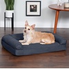 Furhaven Orthopedic Dog Bed for Large Dogs w/ Removable Bolsters & Washable Cover, For Dogs Up to 95 lbs – Quilted Sofa – Navy (Blue), Jumbo/XL(Iron Gray)