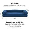 Furhaven Orthopedic Dog Bed for Large Dogs w/ Removable Bolsters & Washable Cover, For Dogs Up to 95 lbs – Quilted Sofa – Navy (Blue), Jumbo/XL(Navy Blue)