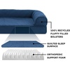 Furhaven Orthopedic Dog Bed for Large Dogs w/ Removable Bolsters & Washable Cover, For Dogs Up to 95 lbs – Quilted Sofa – Navy (Blue), Jumbo/XL(Navy Blue)