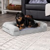 Furhaven Orthopedic Dog Bed for Large Dogs w/ Removable Bolsters & Washable Cover, For Dogs Up to 95 lbs – Quilted Sofa – Navy (Blue), Jumbo/XL(Smoke Gray)