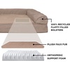 Furhaven Orthopedic Dog Bed for Large/Medium Dogs w/ Removable Bolsters & Washable Cover, For Dogs Up to 55 lbs – Plush & Suede Sofa – Gray, Large(Almondine)