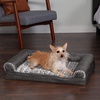 Furhaven Orthopedic Dog Bed for Large/Medium Dogs w/ Removable Bolsters & Washable Cover, For Dogs Up to 55 lbs – Plush & Suede Sofa – Gray, Large(Charcoal)