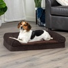 Furhaven Orthopedic Dog Bed for Large/Medium Dogs w/ Removable Bolsters & Washable Cover, For Dogs Up to 55 lbs – Plush & Suede Sofa – Gray, Large(Coffee)