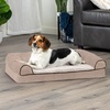 Furhaven Orthopedic Dog Bed for Large/Medium Dogs w/ Removable Bolsters & Washable Cover, For Dogs Up to 55 lbs – Plush & Suede Sofa – Gray, Large(Cream)