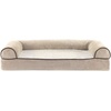 Furhaven Orthopedic Dog Bed for Large/Medium Dogs w/ Removable Bolsters & Washable Cover, For Dogs Up to 55 lbs – Plush & Suede Sofa – Gray, Large(Cream)